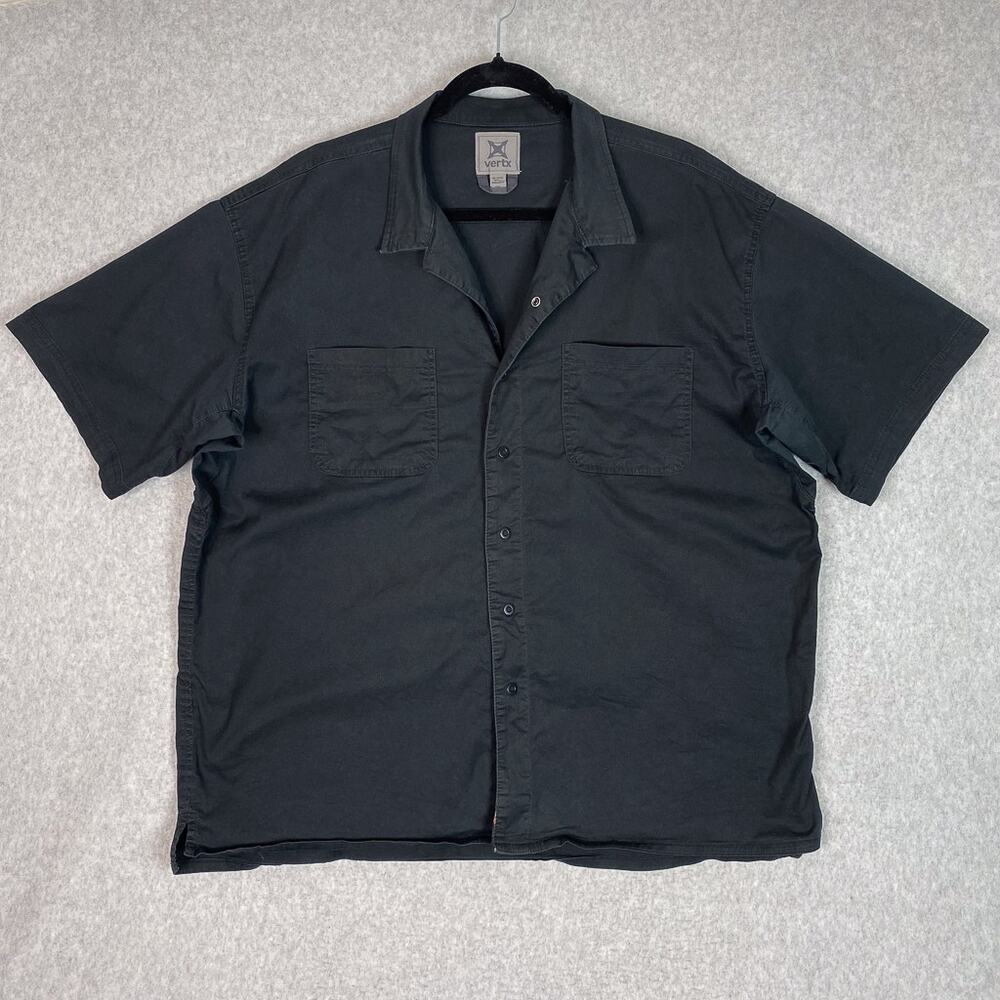 Vertx Shirt Mens 2XL Black Short Sleeve Snap Button